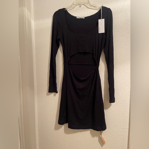 Reformation Denmark Dress cut out ribbed mini Dress NWT size L - Picture 5 of 5